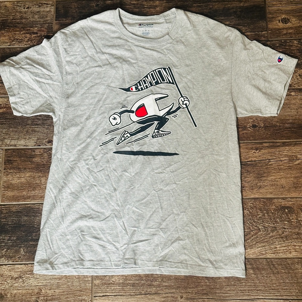 Champion Athleticwear - Men's Graphic T-Shirt- L Large Gray - Running